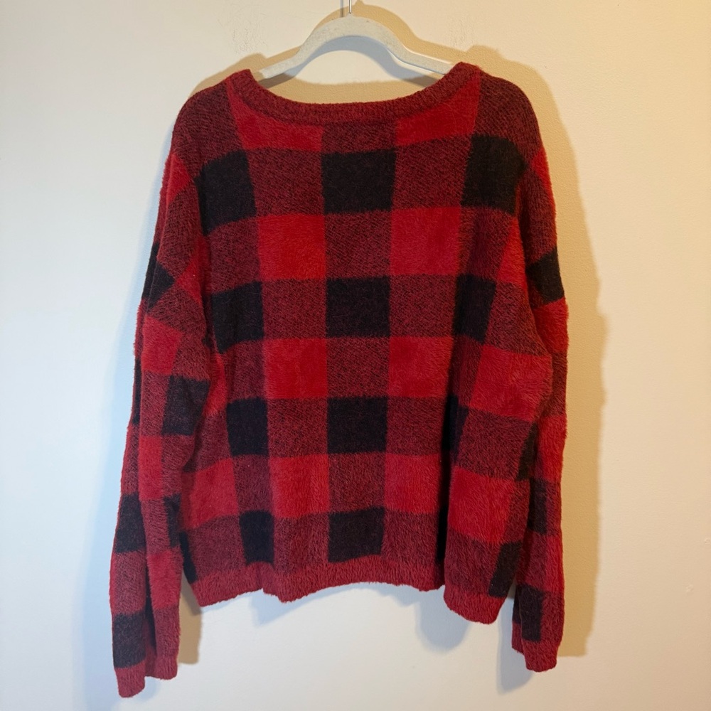 Cyrus Red and Black Checkered Sweater - Picture 3 of 7